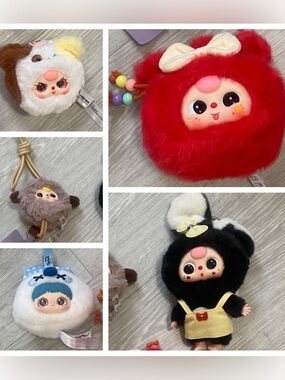 Baby Three assorted plush charms and dolls - set of 5